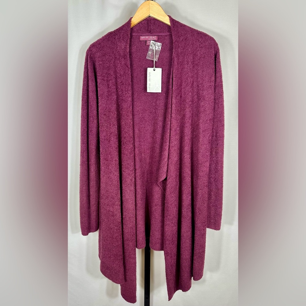 NWT Barefoot Dreams CozyChic Lite Calypso Wrap Cardigan - Mulberry - Size S/M